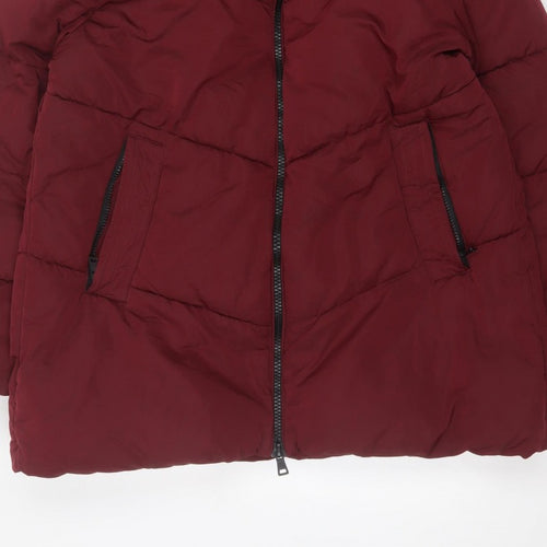 Roman Women’s Red Size 10 Hooded Quilted Puffer Coat