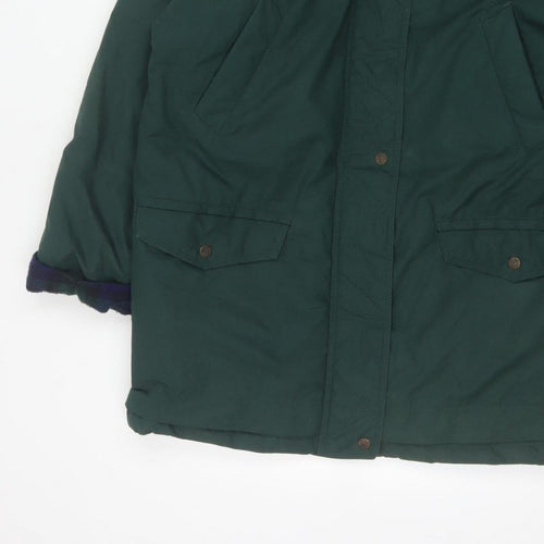 C&A Women Green UK 14 Hooded Parka Long Padded Coat