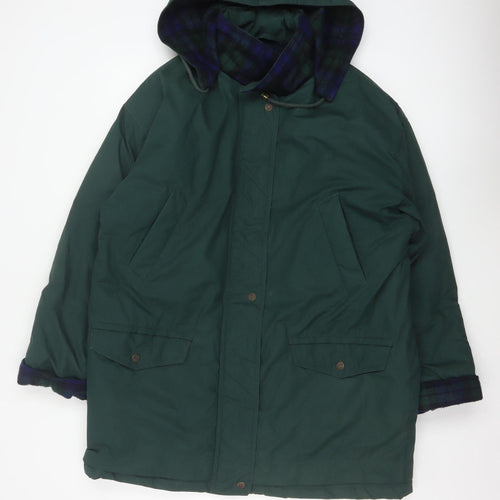 C&A Women Green UK 14 Hooded Parka Long Padded Coat