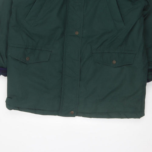 C&A Women Green UK 14 Hooded Parka Long Padded Coat
