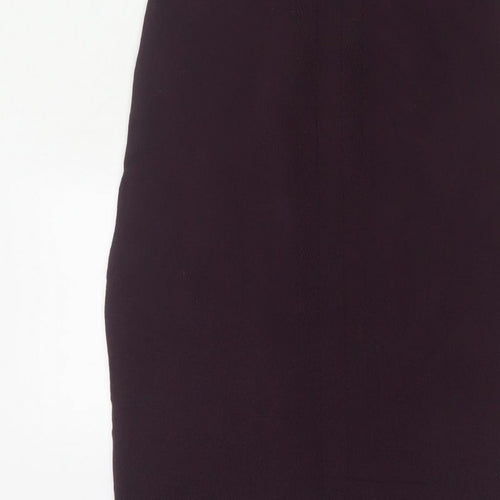 Reiss Women Purple UK 10 Bodycon Knit Knee Length V-Neck Dress