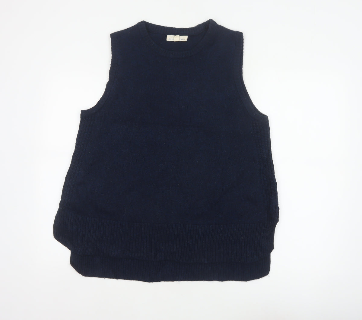 Seasalt Cornwall Women’s Blue Merino Wool Knit Vest Jumper UK 14