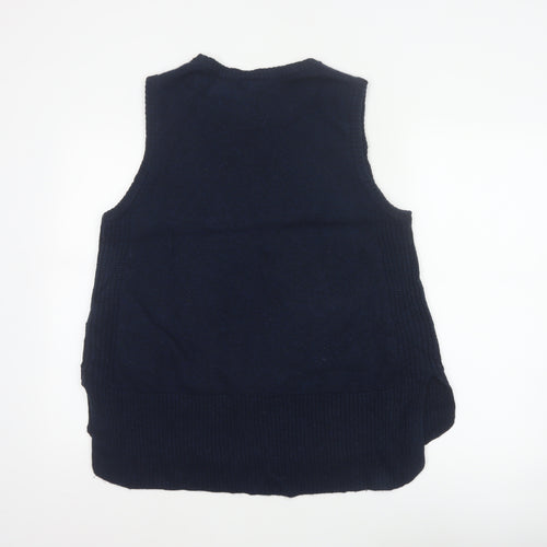 Seasalt Cornwall Women’s Blue Merino Wool Knit Vest Jumper UK 14