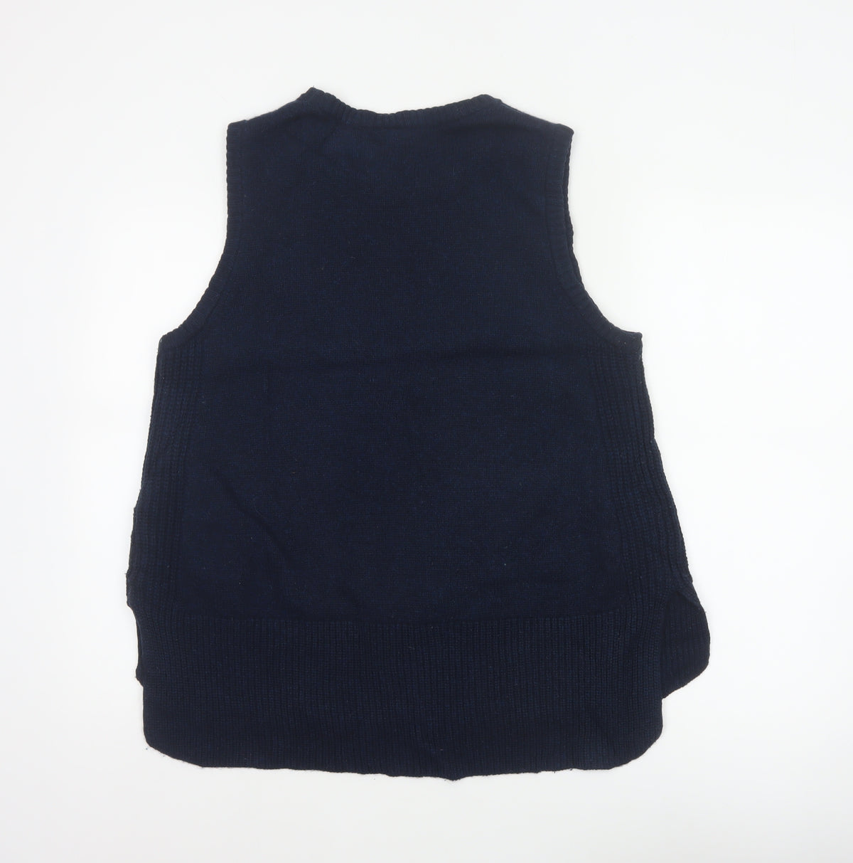 Seasalt Cornwall Women’s Blue Merino Wool Knit Vest Jumper UK 14