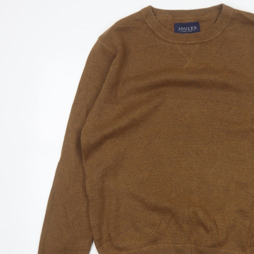 Joules Men’s Brown M Crew Neck Logo Knit Pullover Jumper