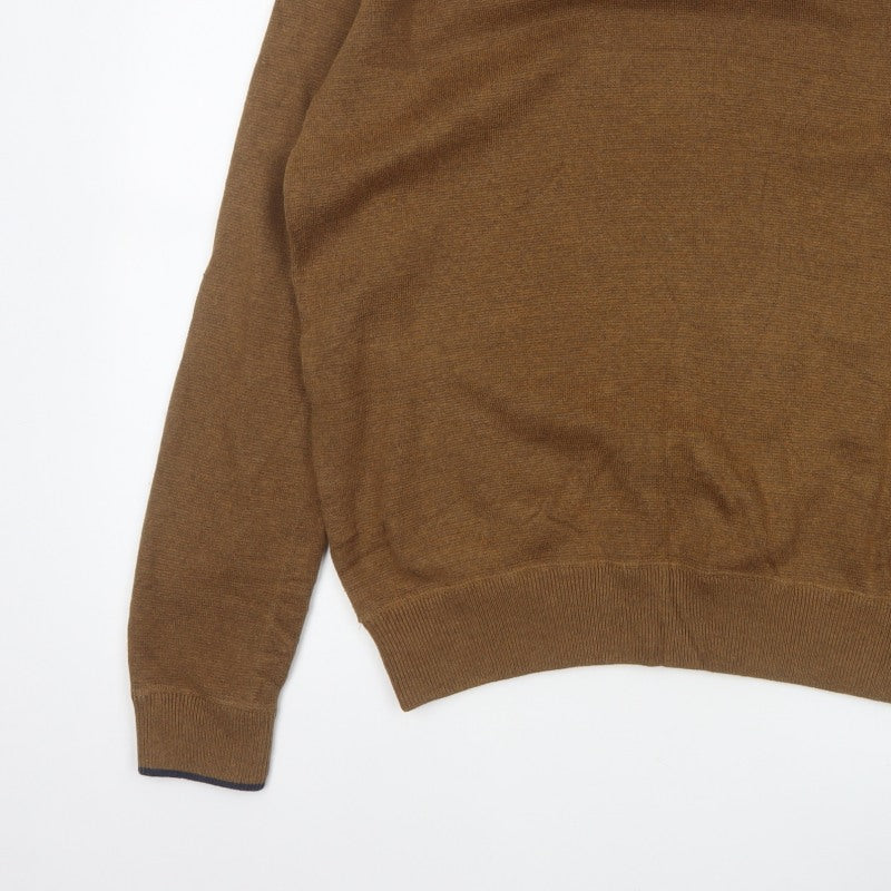 Joules Men’s Brown M Crew Neck Logo Knit Pullover Jumper