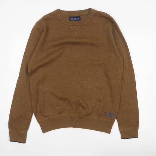 Joules Men’s Brown M Crew Neck Logo Knit Pullover Jumper