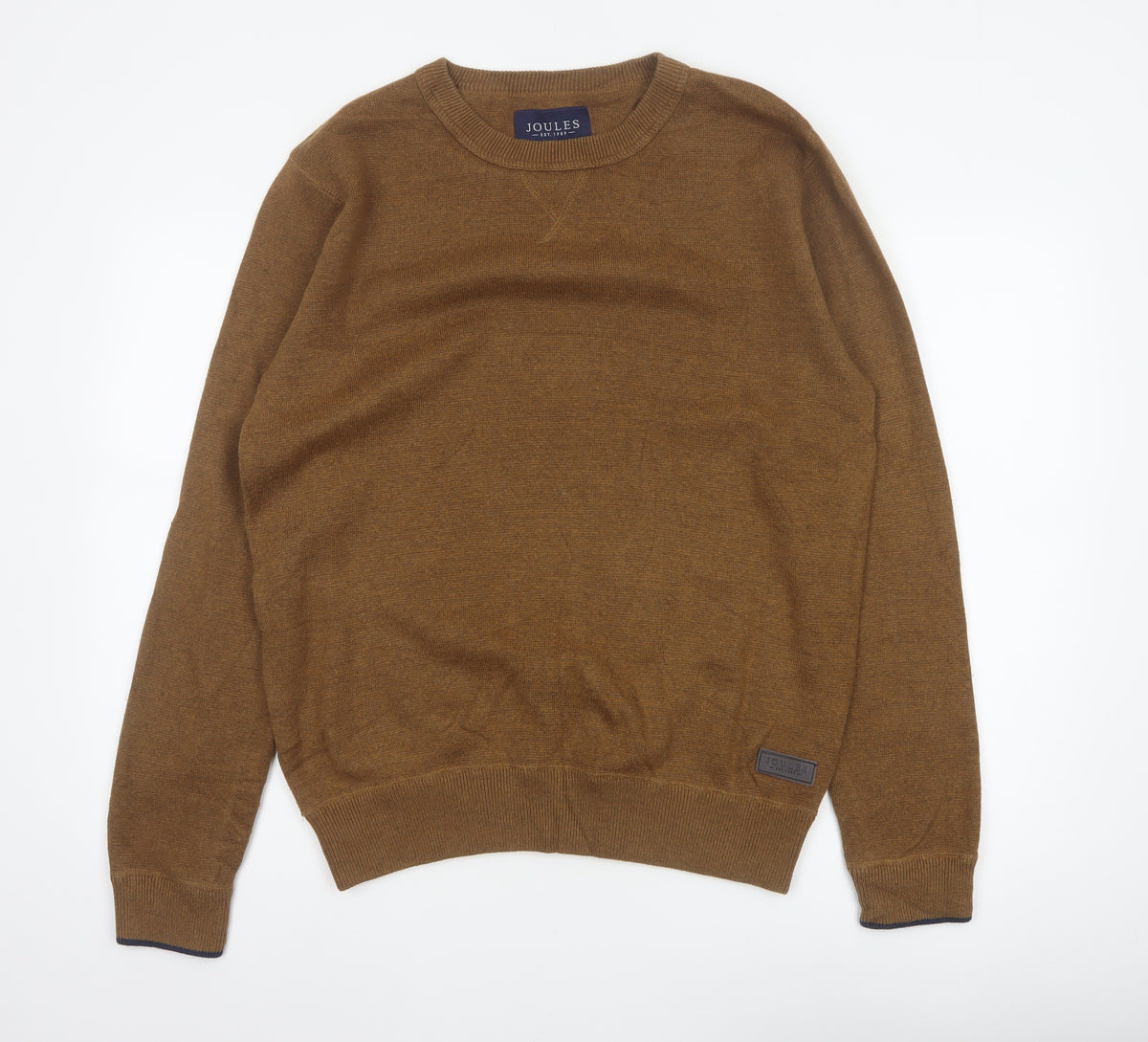 Joules Men’s Brown M Crew Neck Logo Knit Pullover Jumper