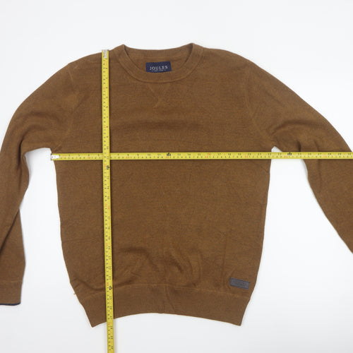 Joules Men’s Brown M Crew Neck Logo Knit Pullover Jumper