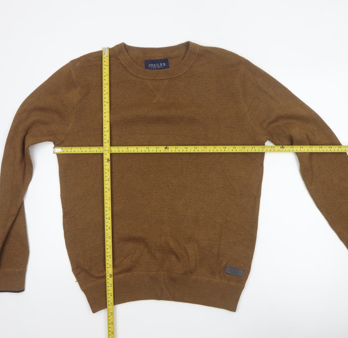 Joules Men’s Brown M Crew Neck Logo Knit Pullover Jumper