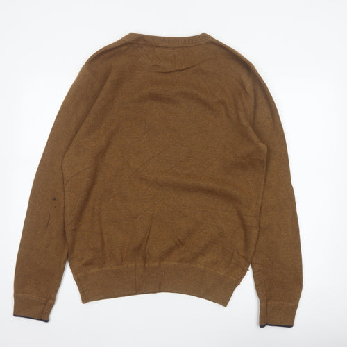 Joules Men’s Brown M Crew Neck Logo Knit Pullover Jumper