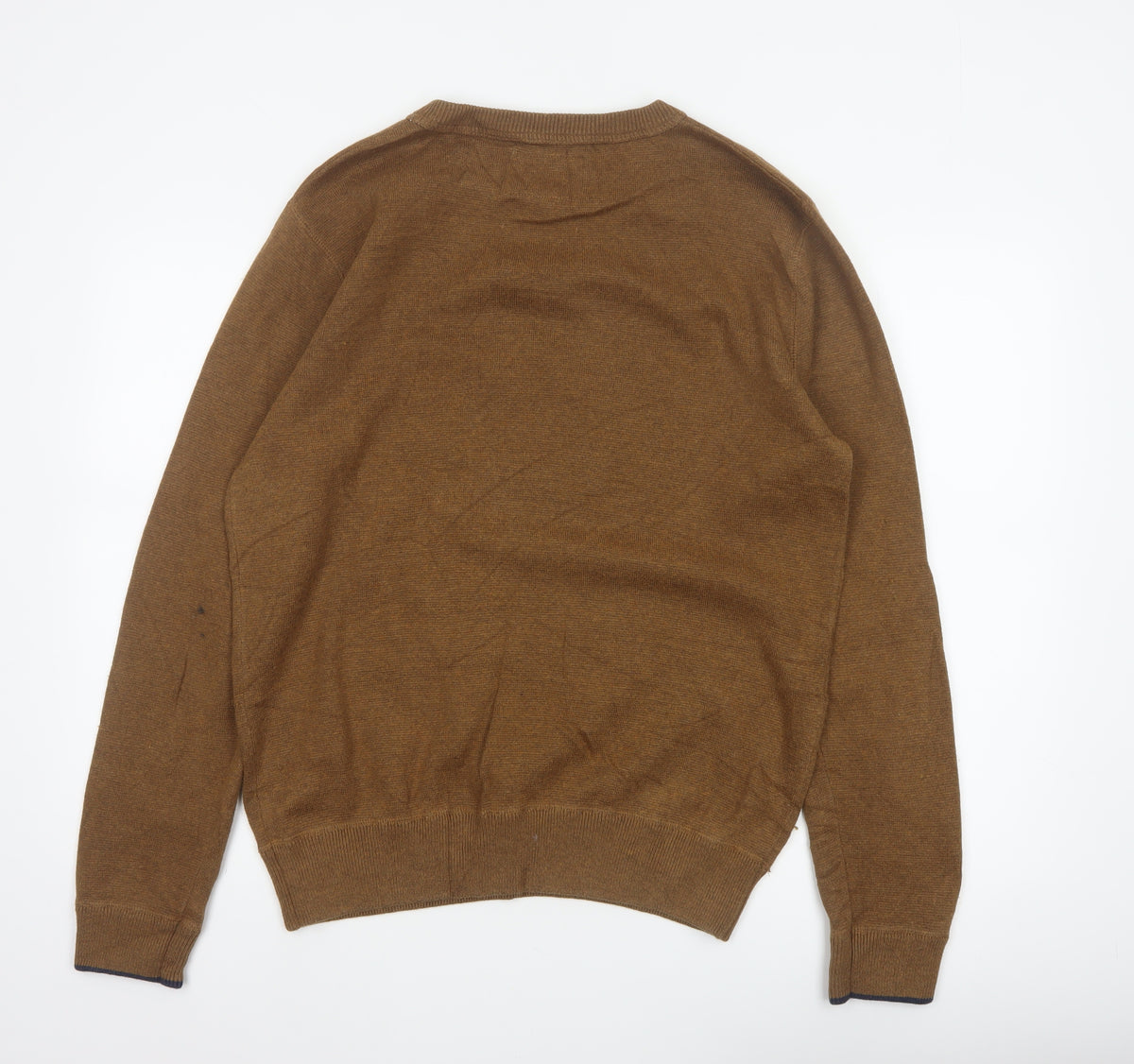 Joules Men’s Brown M Crew Neck Logo Knit Pullover Jumper