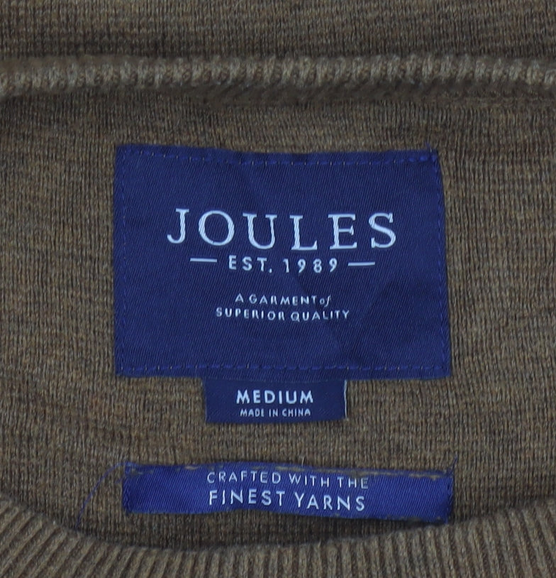 Joules Men’s Brown M Crew Neck Logo Knit Pullover Jumper
