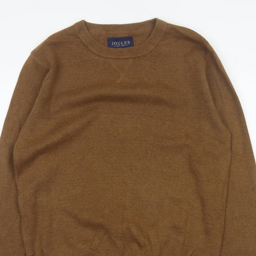 Joules Men’s Brown M Crew Neck Logo Knit Pullover Jumper