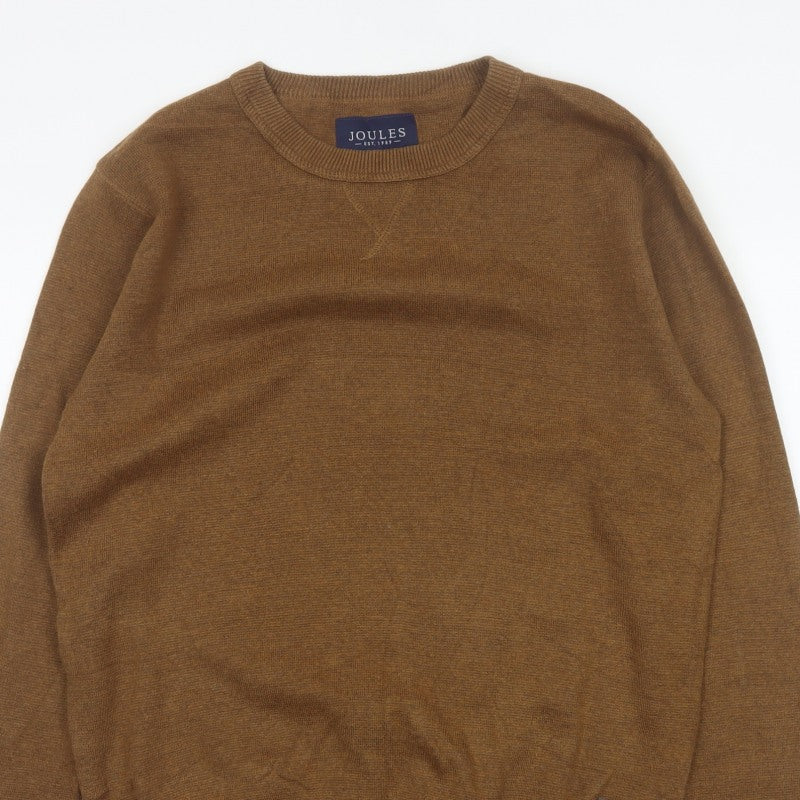 Joules Men’s Brown M Crew Neck Logo Knit Pullover Jumper