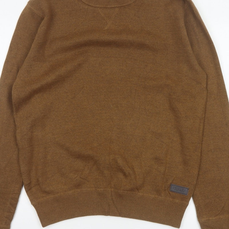 Joules Men’s Brown M Crew Neck Logo Knit Pullover Jumper