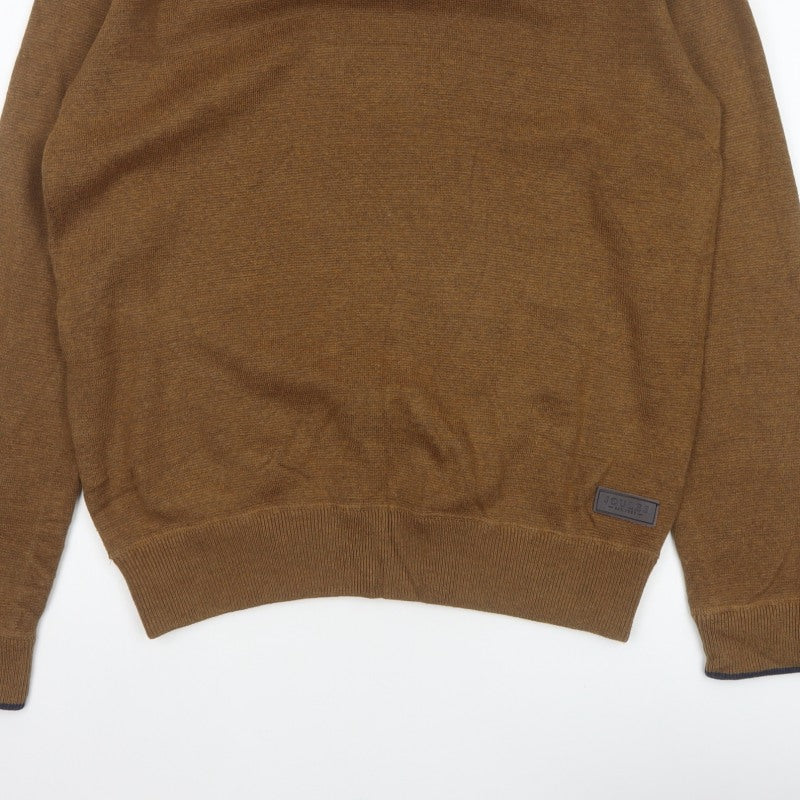 Joules Men’s Brown M Crew Neck Logo Knit Pullover Jumper