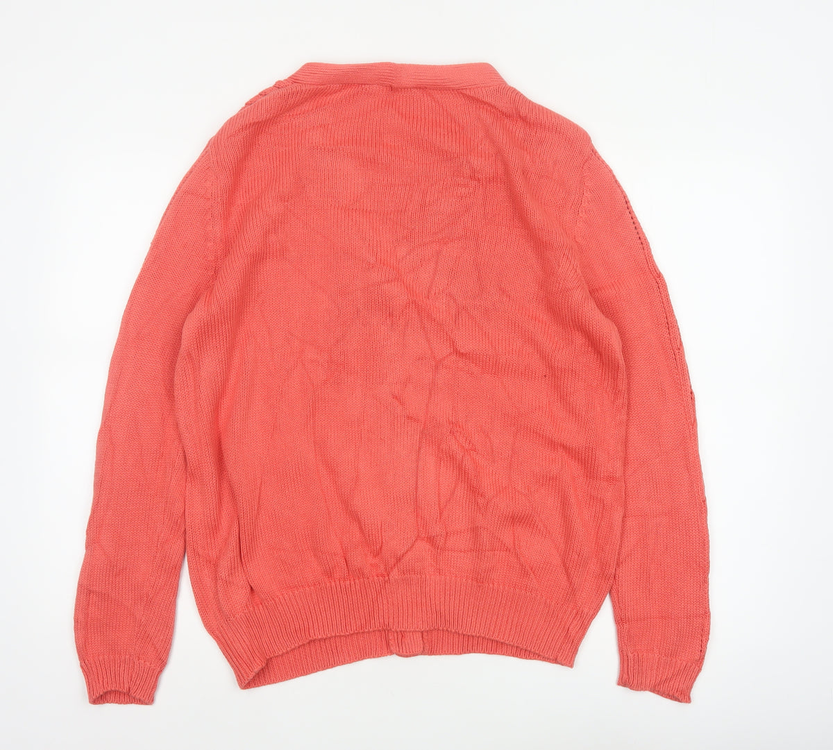 Damart Women Pink Size 14 Cable Knit V-Neck Button Cardigan