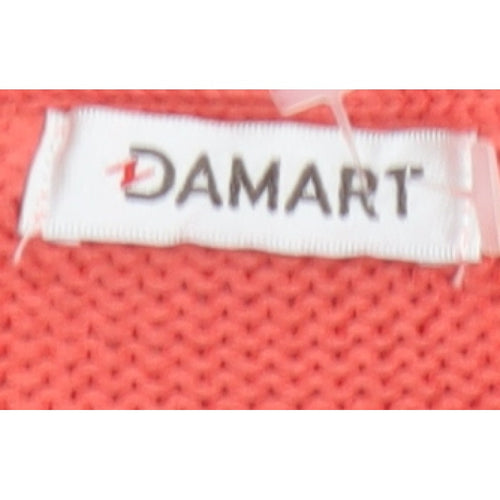 Damart Women Pink Size 14 Cable Knit V-Neck Button Cardigan