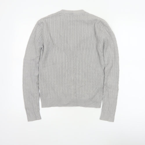 Crew Clothing Co. Women’s Grey Size 10 Cable Knit V-Neck Cardigan
