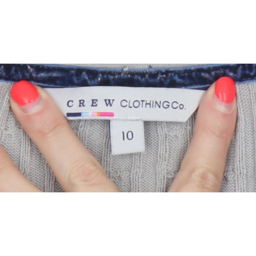 Crew Clothing Co. Women’s Grey Size 10 Cable Knit V-Neck Cardigan