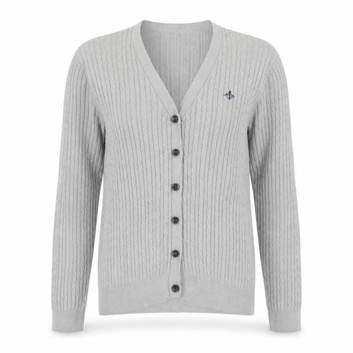Crew Clothing Co. Women’s Grey Size 10 Cable Knit V-Neck Cardigan