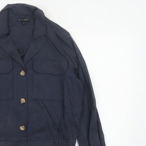 Phase Eight Women's Navy UK 16 Button Utility Cardigan Jacket Collared