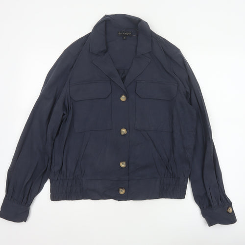 Phase Eight Women's Navy UK 16 Button Utility Cardigan Jacket Collared