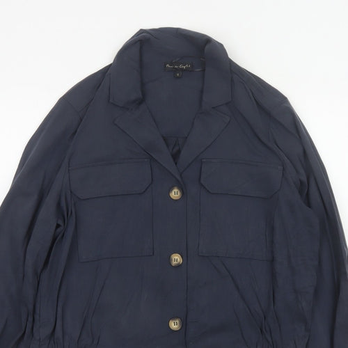 Phase Eight Women's Navy UK 16 Button Utility Cardigan Jacket Collared