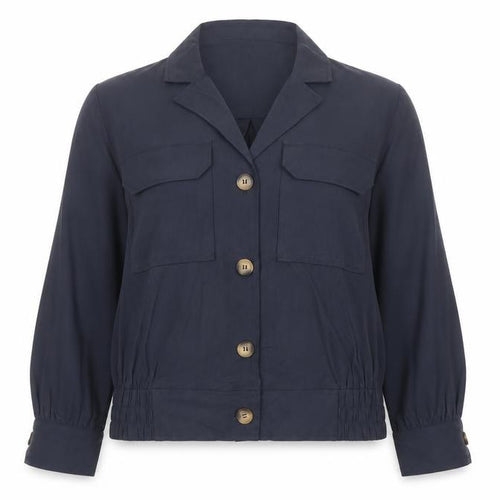 Phase Eight Women's Navy UK 16 Button Utility Cardigan Jacket Collared