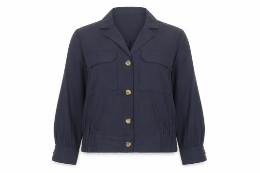 Phase Eight Women's Navy UK 16 Button Utility Cardigan Jacket Collared