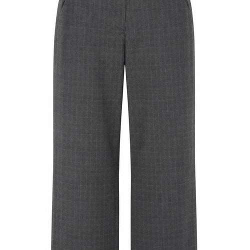 Next Women Grey Check Tailored Straight Dress Trousers UK 10 Long