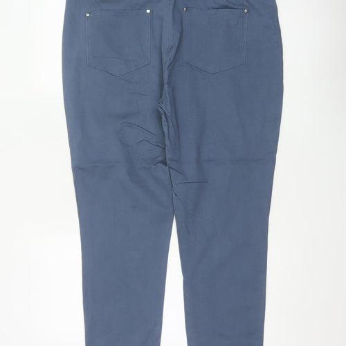 First Avenue Women’s Blue Size 14 Tapered Belted Trousers
