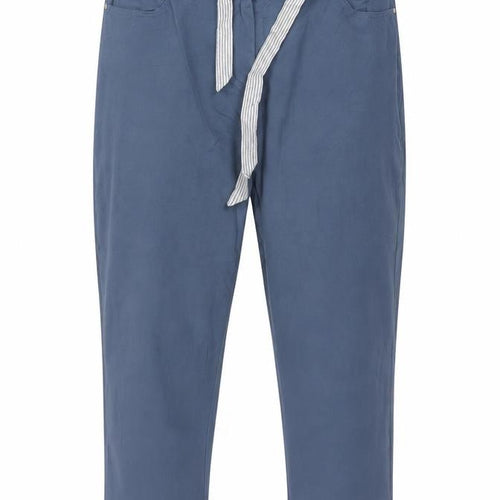 First Avenue Women’s Blue Size 14 Tapered Belted Trousers