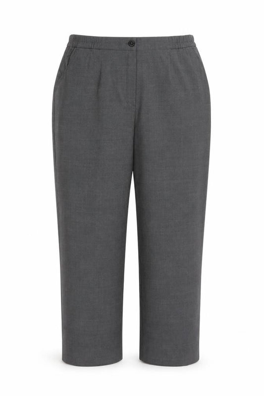 Michele Women Grey UK 14 Wool Blend Straight Leg Tailored Trousers