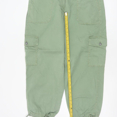 Marks & Spencer Women Green Size 16 Cargo Tapered Trousers
