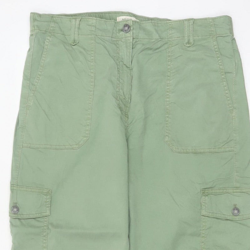 Marks & Spencer Women Green Size 16 Cargo Tapered Trousers