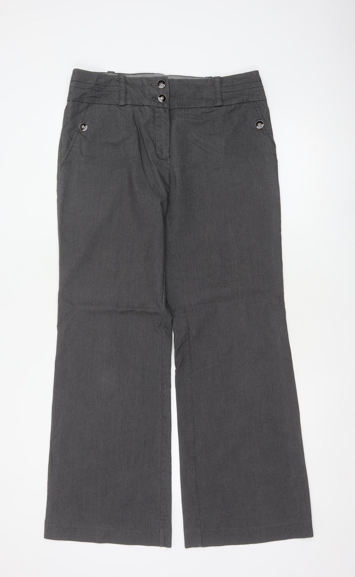 Principles Ben de Lisi Women’s Grey Pinstripe Wide Leg Trousers UK 12