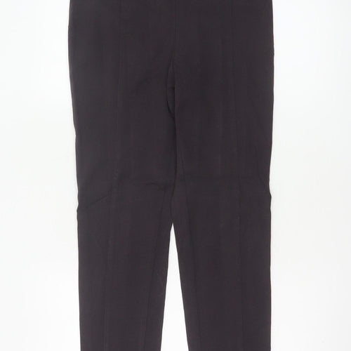 Marks and Spencer Women Brown UK 10 Short Straight Tailored Trousers