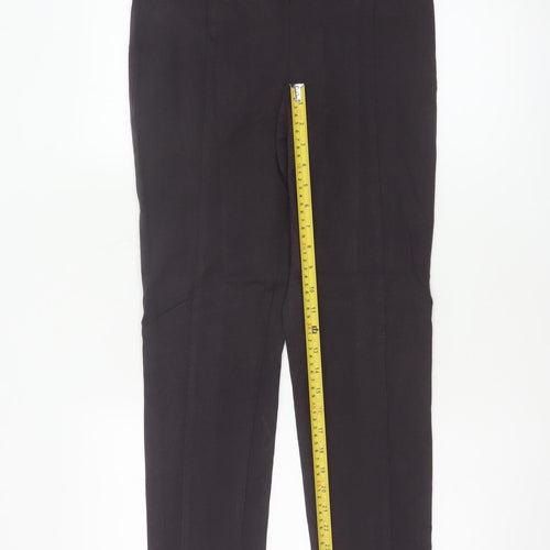 Marks and Spencer Women Brown UK 10 Short Straight Tailored Trousers