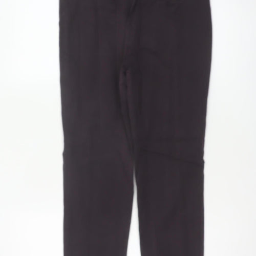 Marks and Spencer Women Brown UK 10 Short Straight Tailored Trousers