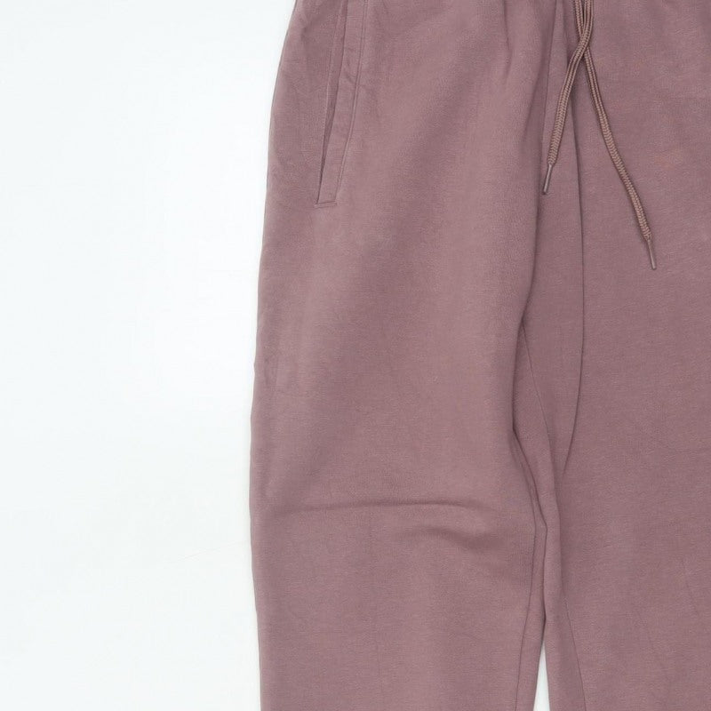 Adidas Women Pink UK 6 Jogger Sweatpants Cotton Blend Logo Pockets