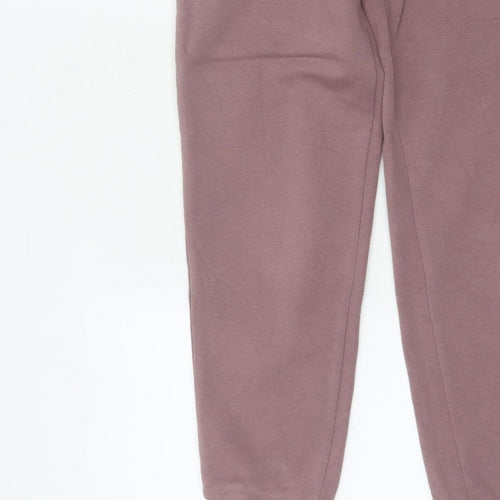Adidas Women Pink UK 6 Jogger Sweatpants Cotton Blend Logo Pockets