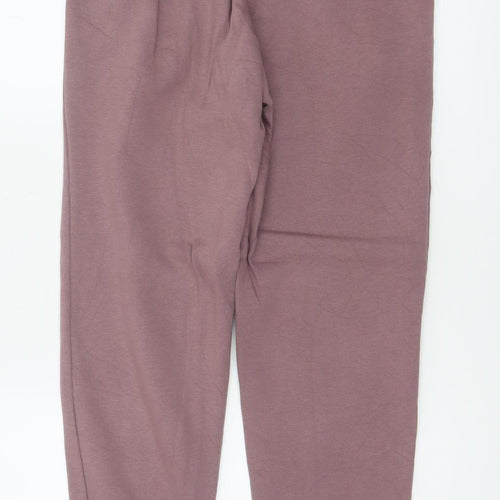Adidas Women Pink UK 6 Jogger Sweatpants Cotton Blend Logo Pockets