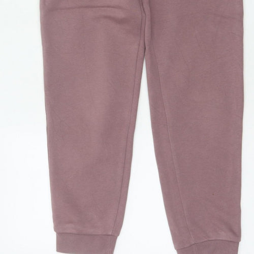 Adidas Women Pink UK 6 Jogger Sweatpants Cotton Blend Logo Pockets