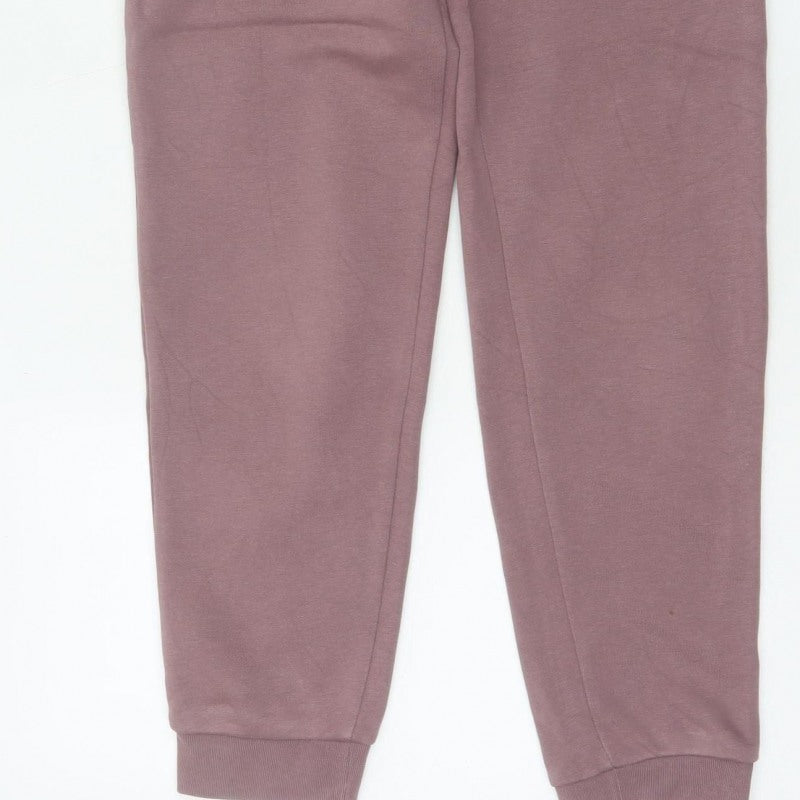 Adidas Women Pink UK 6 Jogger Sweatpants Cotton Blend Logo Pockets