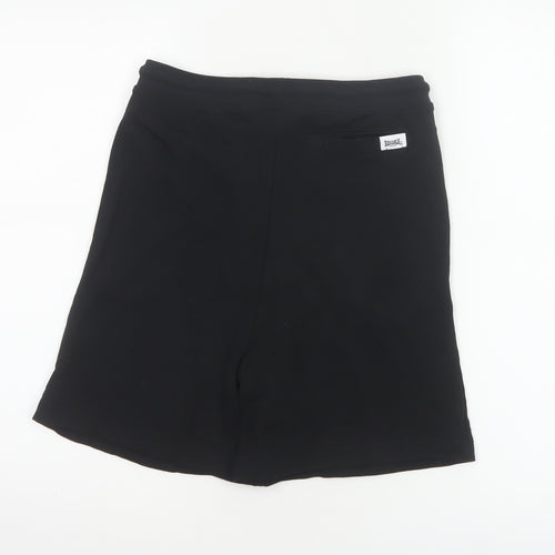 Lonsdale Boys Black 11-12 Years Sweat Shorts Cotton Drawstring Pockets