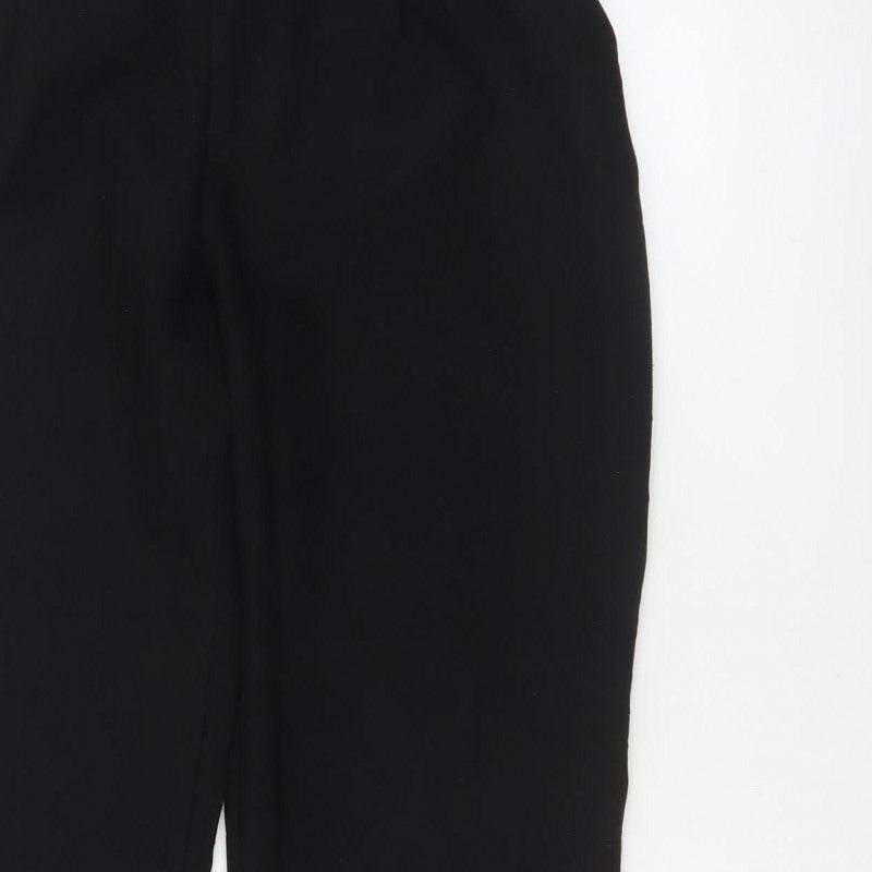 Zara Women's Black UK 12 High Rise Tapered Tailored Trousers