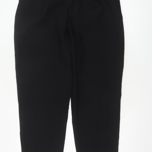 Zara Women's Black UK 12 High Rise Tapered Tailored Trousers
