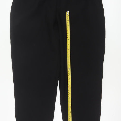 Zara Women's Black UK 12 High Rise Tapered Tailored Trousers